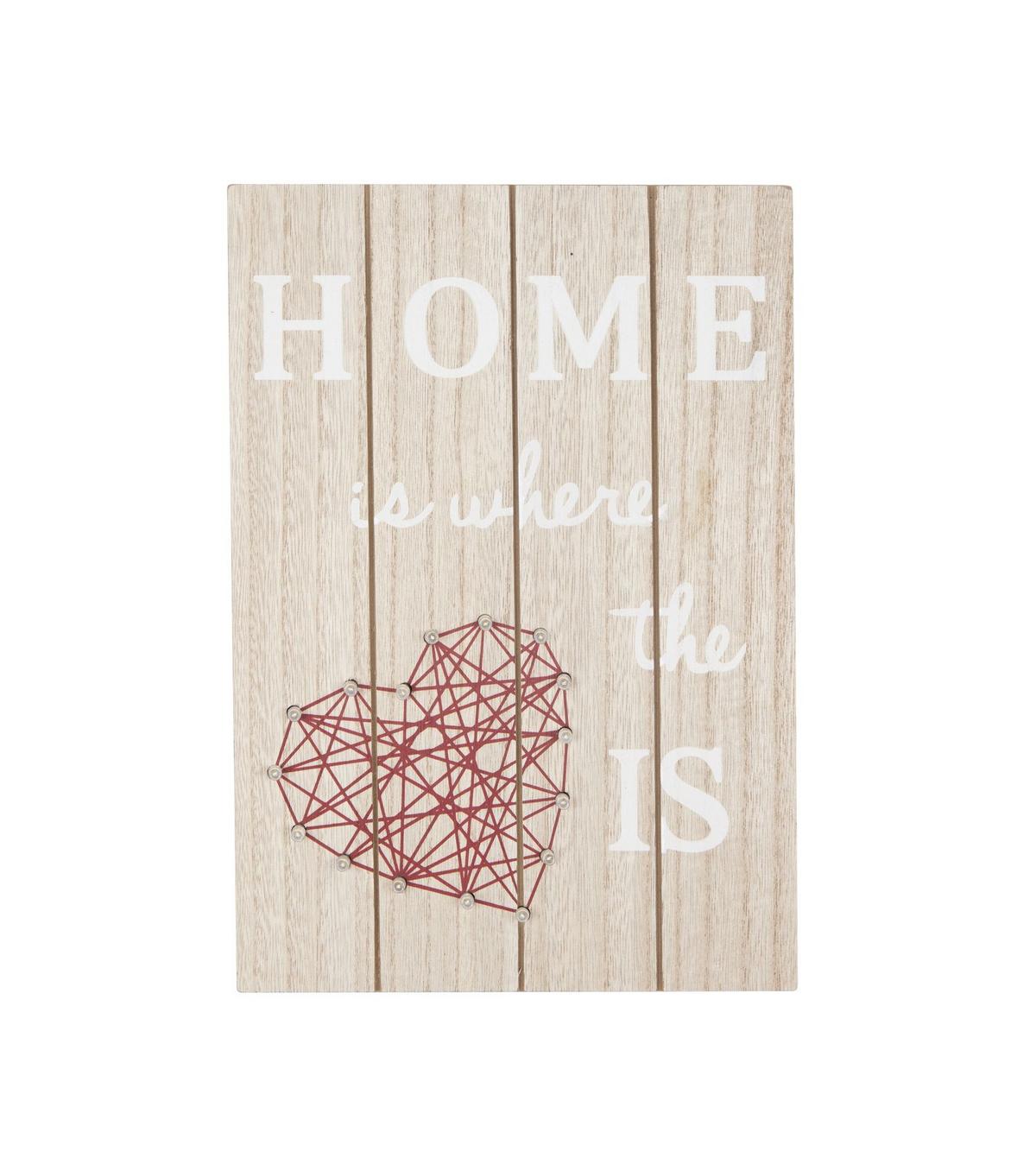 Dekoschild Natalia - Rot/Braun, KONVENTIONELL, Holz (20/29/3,5cm) - Luca Bessoni