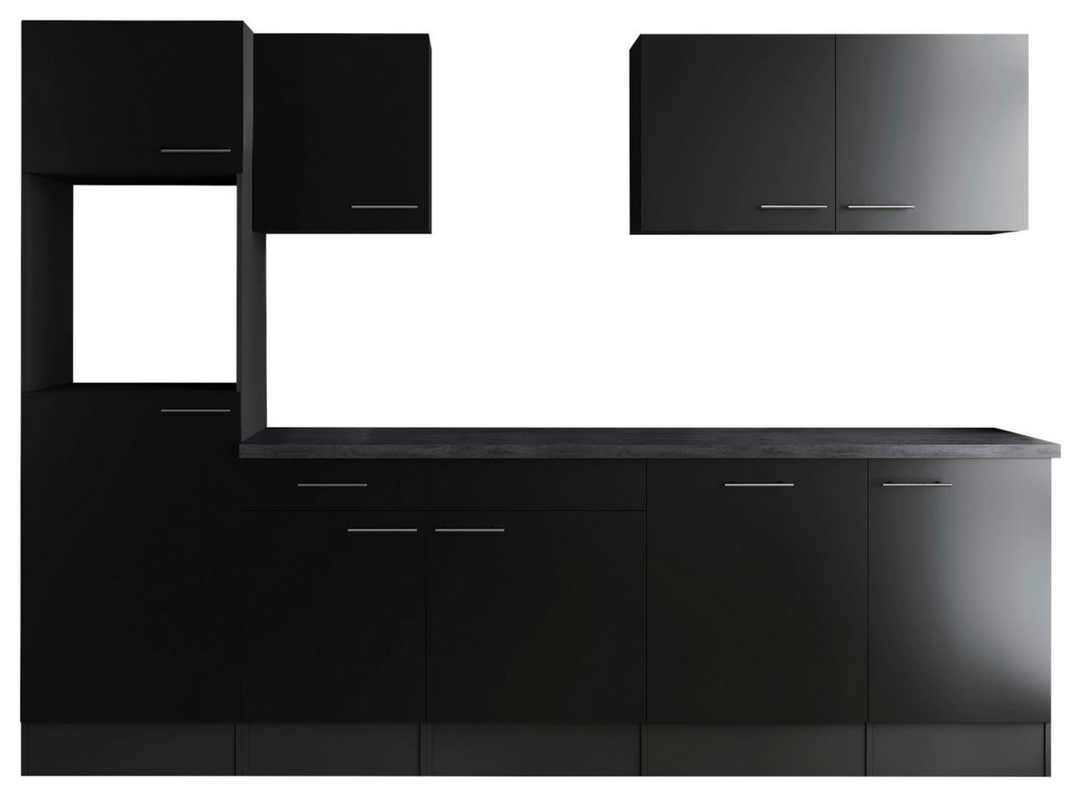 Küchenleerblock Oliver Grau, Schwarz B: 280 Cm - Schwarz/Grau, Design, Holzwerkstoff (280cm) - Respekta