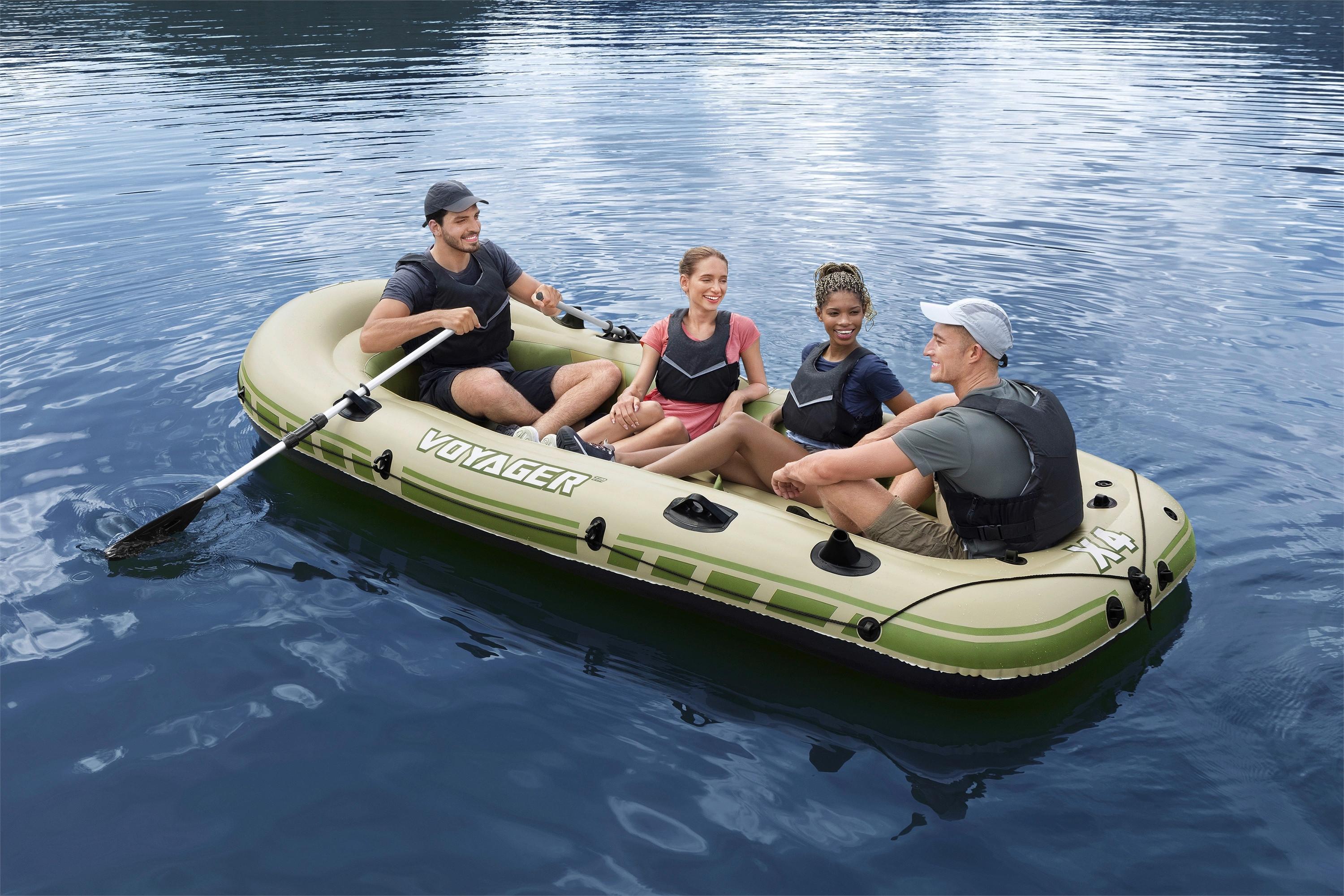 Schlauchboot Voyager X4 Raft Set Grün für 4 Personen - Grün, MODERN, Kunststoff/Metall (350/145/49cm) - Bestway