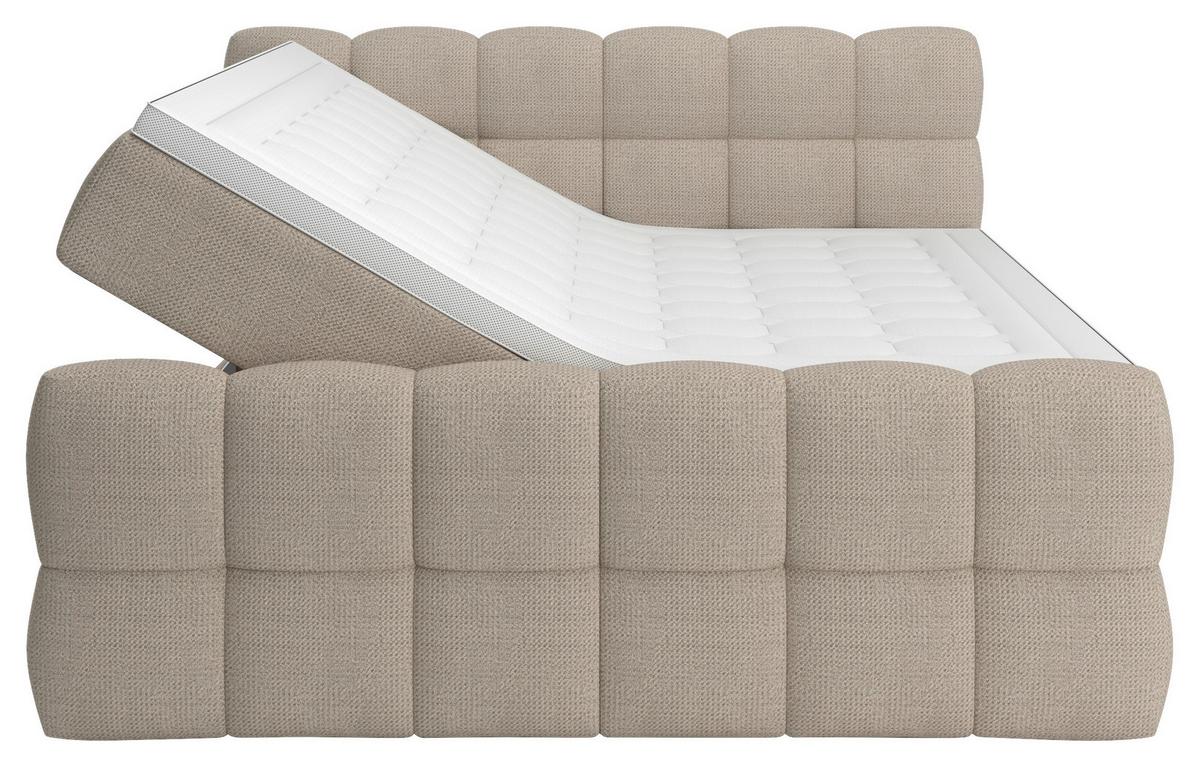 BOXSPRINGBETT inkl. Bettkasten 120x200 - Beige/Schwarz, Trend, Holz/Holzwerkstoff (120/200cm) - Sembella