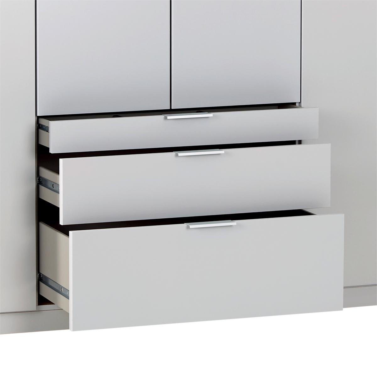 Drehtürenschrank mit Schubladen 271 cm Alabama Extra Hellgrau - Hellgrau/Eiche Artisan, MODERN, Holzwerkstoff (271/229/54cm)