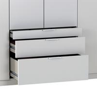 Drehtürenschrank ALABAMA EXTRA aus Dekor in Grau/Artisan Eiche mit 3 Laden Detail Schubladen