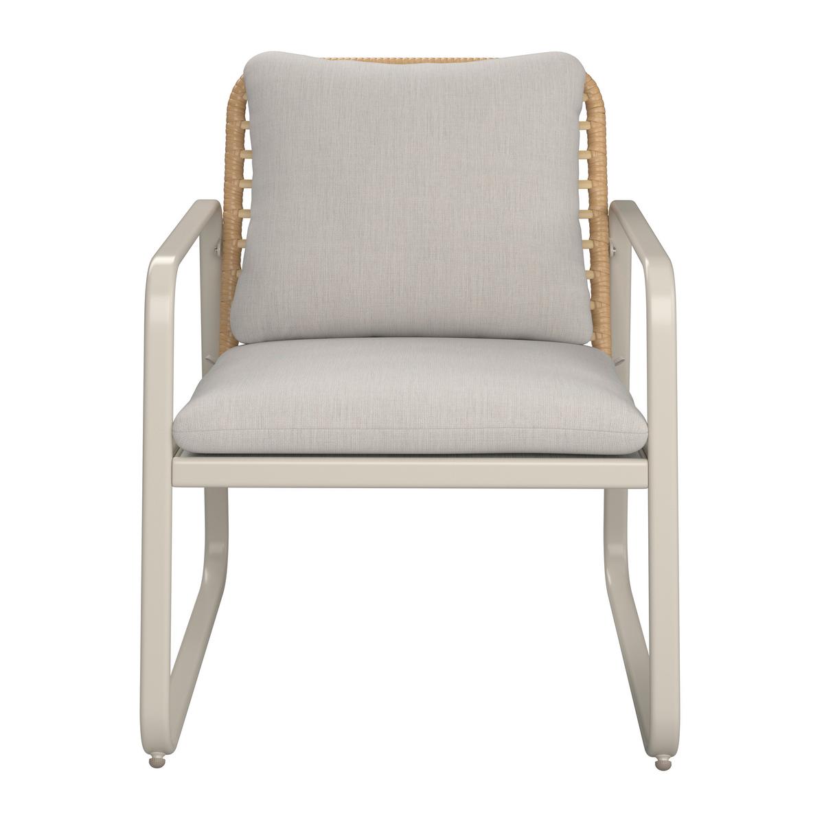 Loungegarnitur Tartu - Beige/Hellgrau, MODERN, Glas/Kunststoff (117/77,5/71,5cm) - Beldano