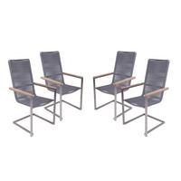 Gartenstuhl-Set Pavia - Anthrazit/Silberfarben, Basics, Holz/Kunststoff (61/108/56cm) - Gardenson