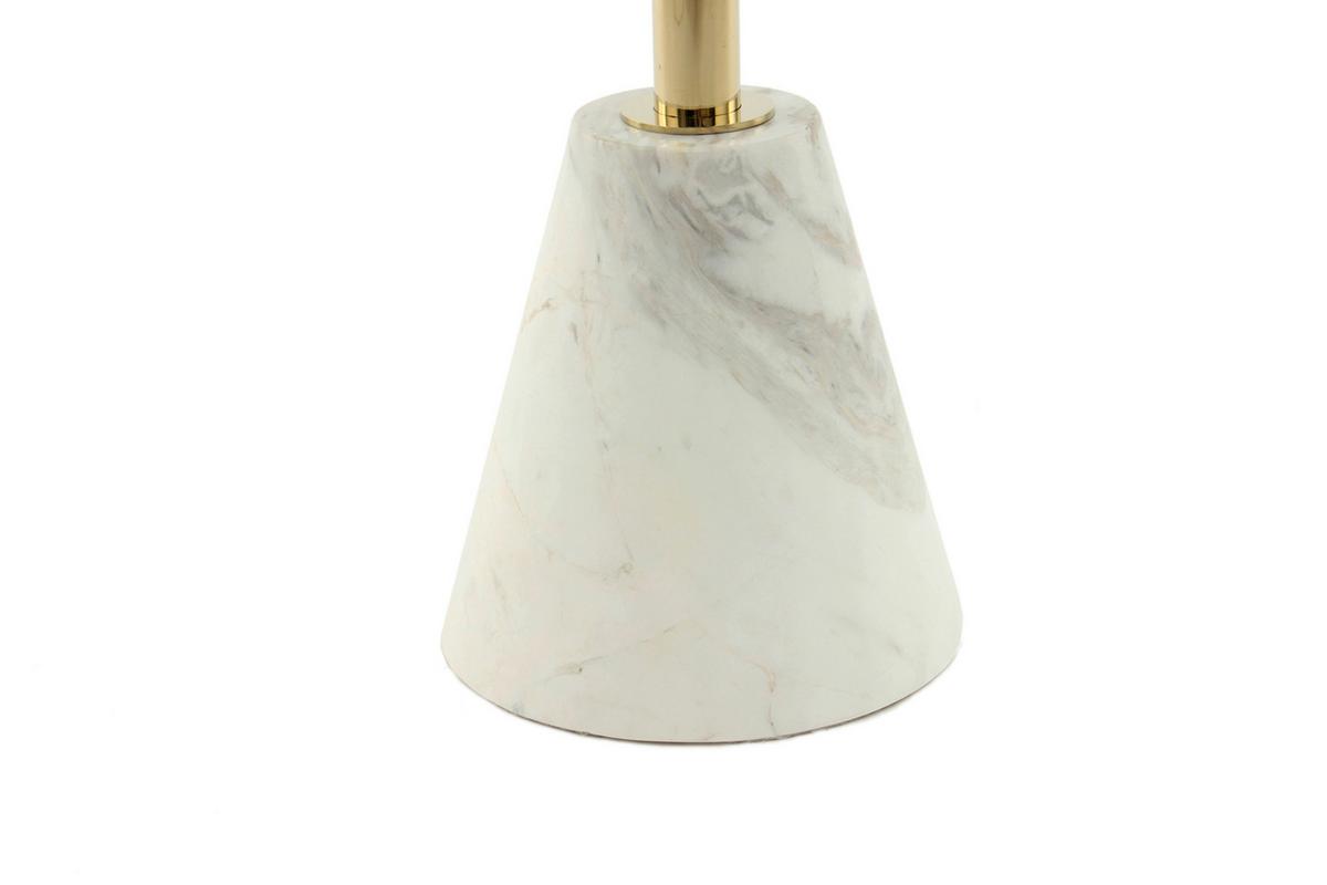 Beistelltisch Rocio 100 Weiss - Design, Glas/Stein (46/54cm) - Kayoom