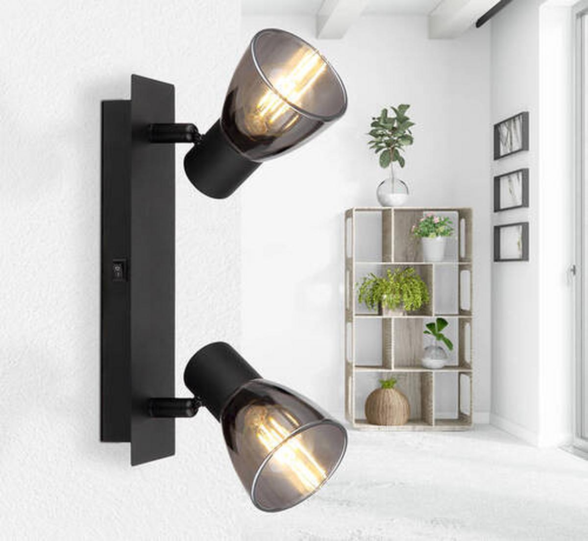 Strahler 54307-2 - Schwarz, Design, Glas/Metall (25/7/15,5cm) - Globo