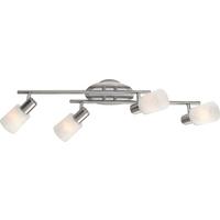 Strahler Elke 4-Flammig verstellbar L: 62 cm - Chromfarben/Weiß, KONVENTIONELL, Glas/Metall (62cm) - James Wood
