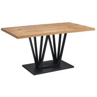 Esstisch Brad Eiche Artisan B: 160 Cm - Schwarz/Eiche Artisan, KONVENTIONELL, Holzwerkstoff/Metall (160/75/90cm) - MID.YOU