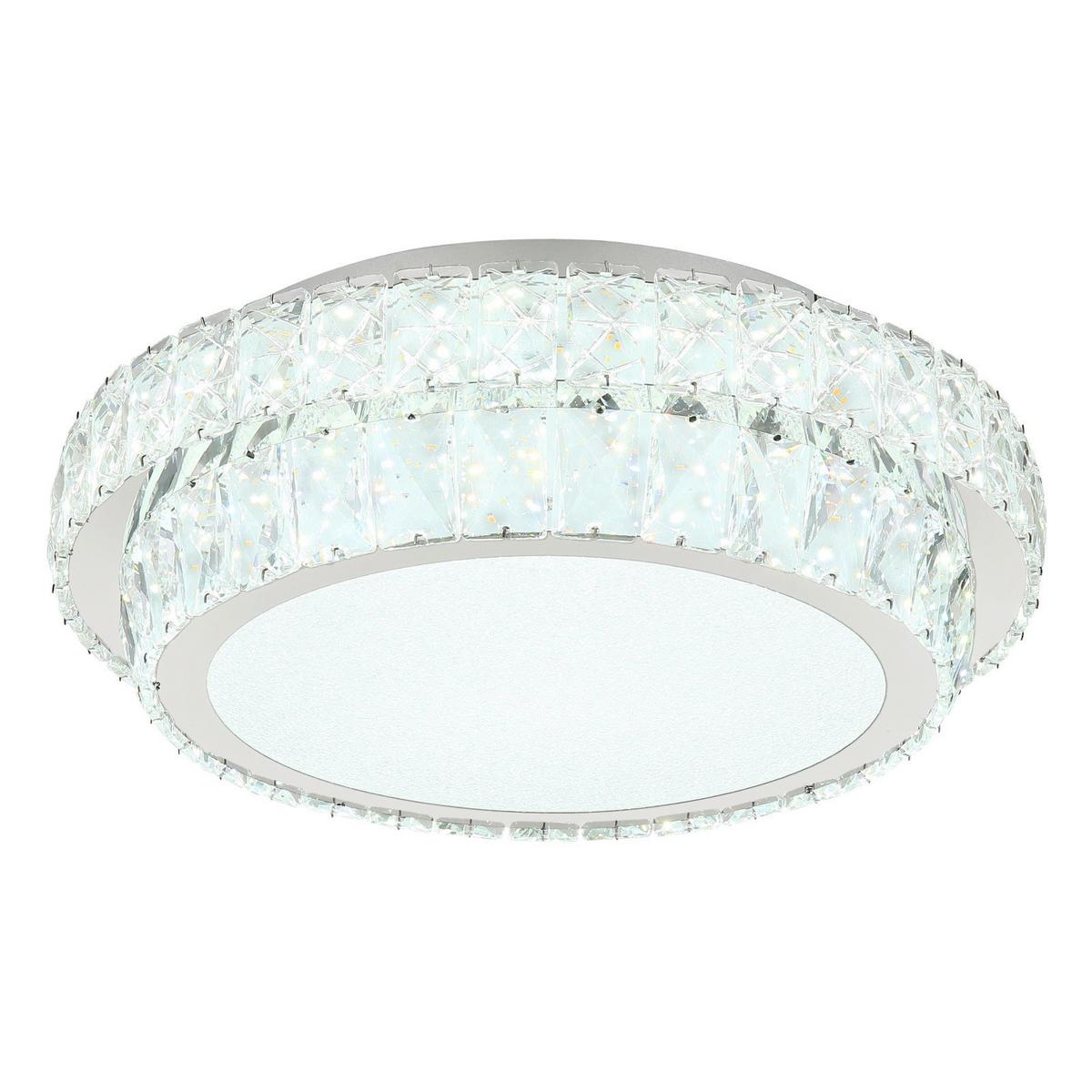 LED-Deckenleuchte 68157-38 - Klar/Chromfarben, KONVENTIONELL, Glas/Kunststoff (40/15.5cm) - Globo