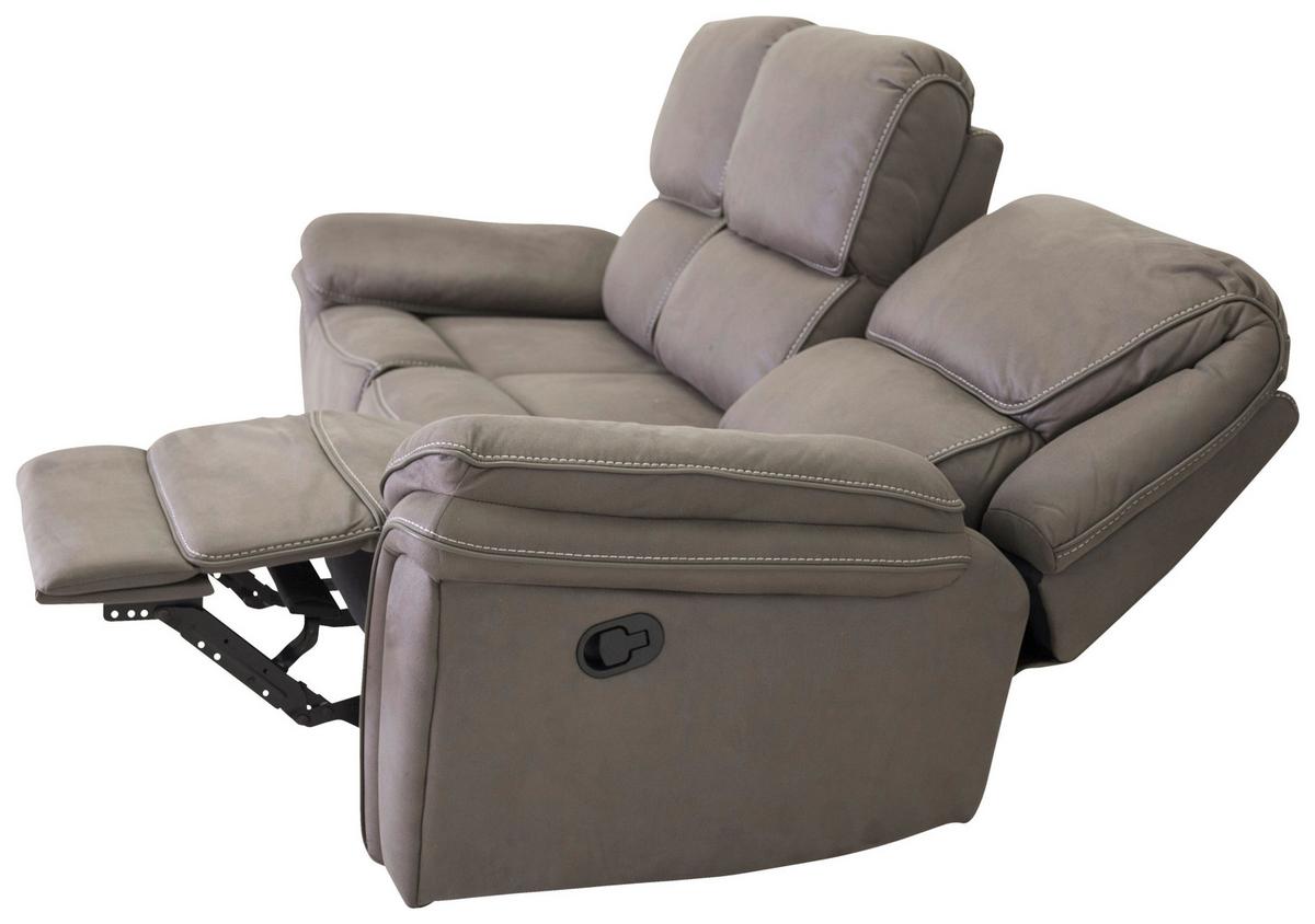 3-Sitzer-Sofa Saranda - Grau, Design, Textil/Metall (206/96/98cm) - Livetastic