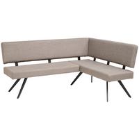 Eckbank Andros hellgrau, S: 190x150cm - Hellgrau/Schwarz, KONVENTIONELL, Textil/Metall (190/150cm) - Livetastic