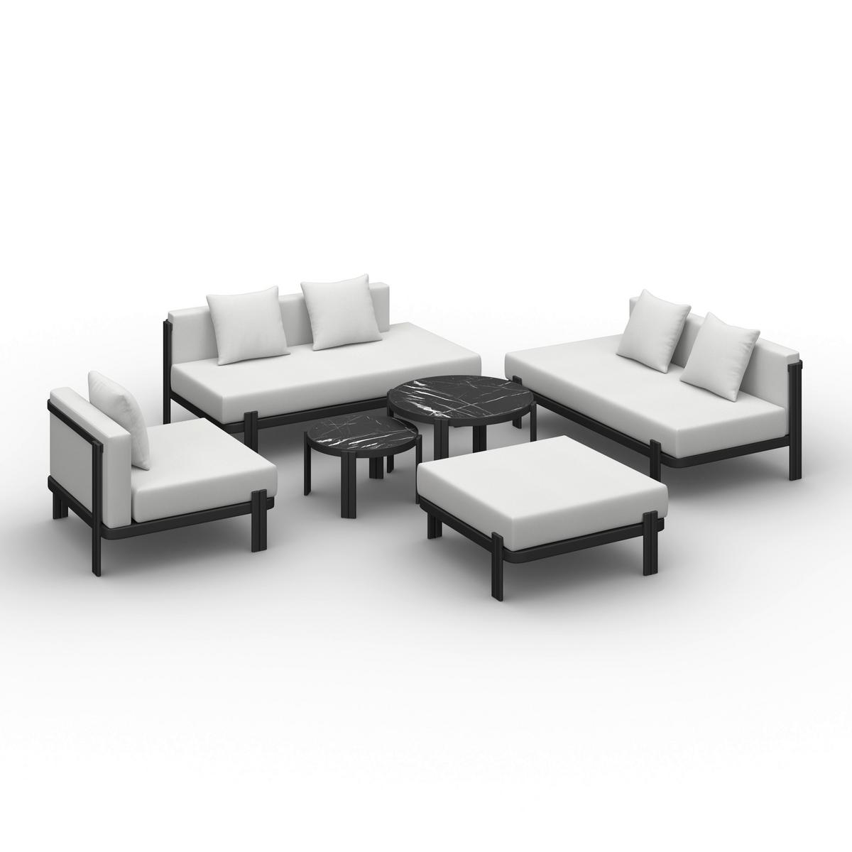 TERASOVÁ SEDACIA SÚPRAVA CHERRY - čierna/svetlosivá, Modern, kov/textil (265/73,5/265cm) - Bessagi Garden