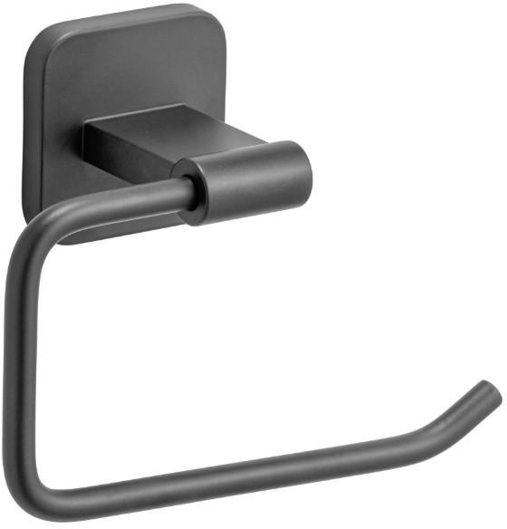 Toilettenpapierhalter Porto Black Schwarz, Wandmontag - Schwarz, MODERN, Metall (14/6,5/10cm) - Wenko