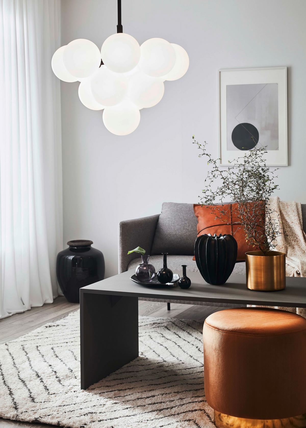 Hängeleuchte Merlot - Schwarz/Weiß, Basics, Glas/Metall (56/45cm) - Markslöjd