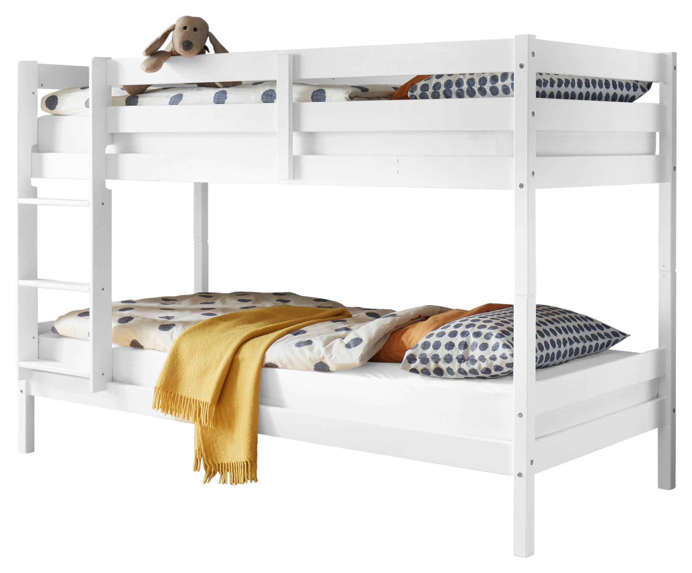 Etagenbett Casper Weiß LF: 90x200 cm - Weiß, KONVENTIONELL, Holz/Holzwerkstoff (90/200cm)