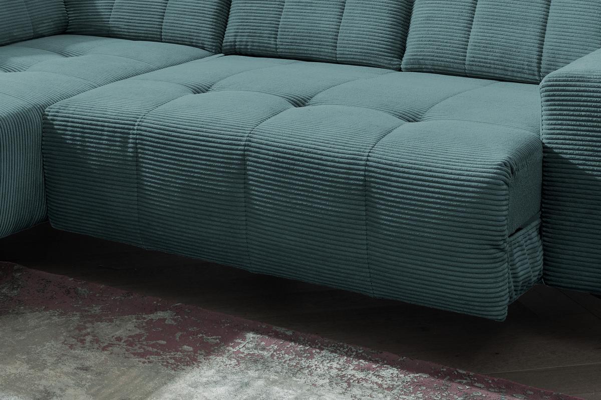 Ecksofa mit USB Anschluss Sano, Petrol, S: 200x261 cm - Petrol/Schwarz, MODERN, Textil (200/261cm) - Livetastic