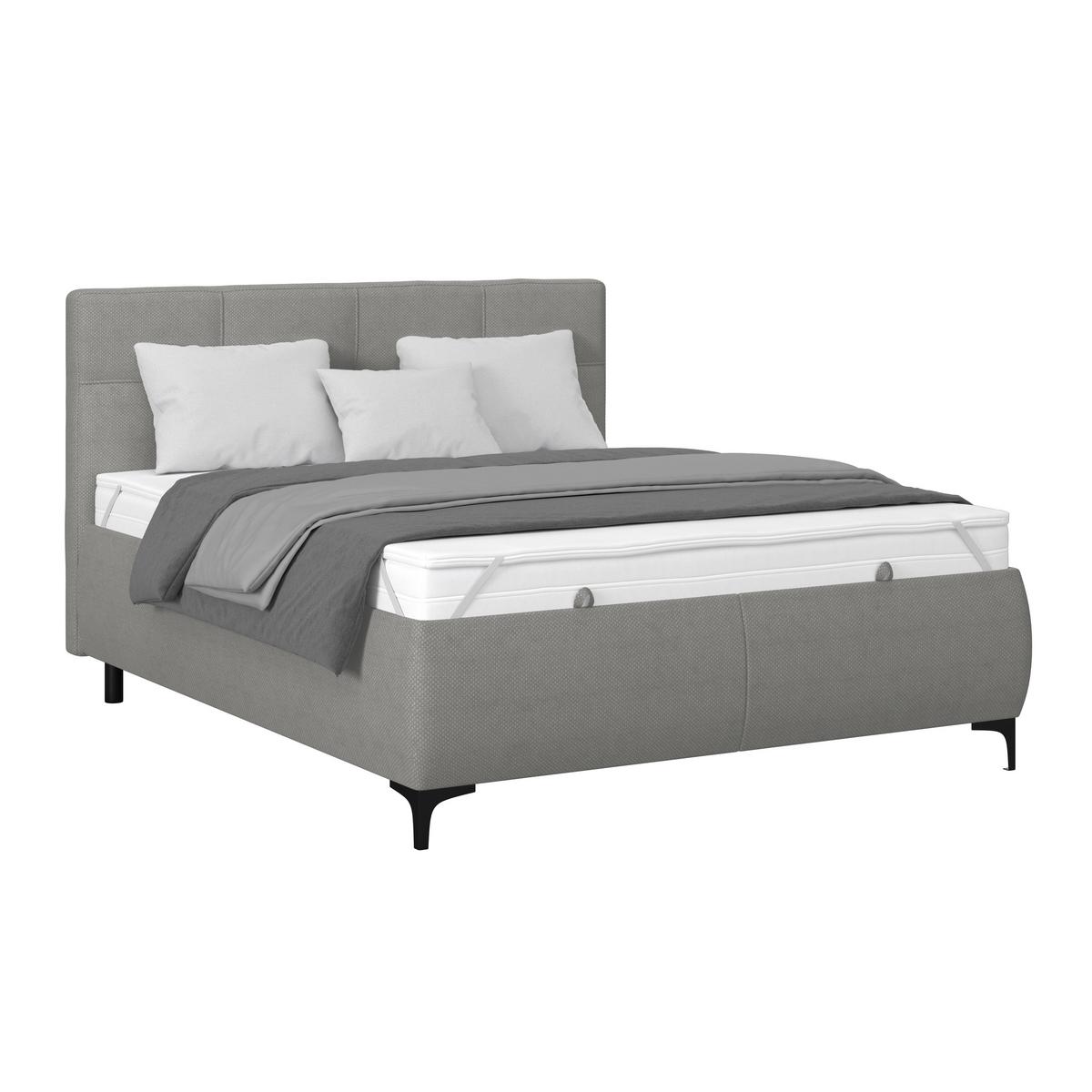 Polsterbett Zeni 140 - Schwarz/Weiß, KONVENTIONELL, Holz/Textil (140/200cm)