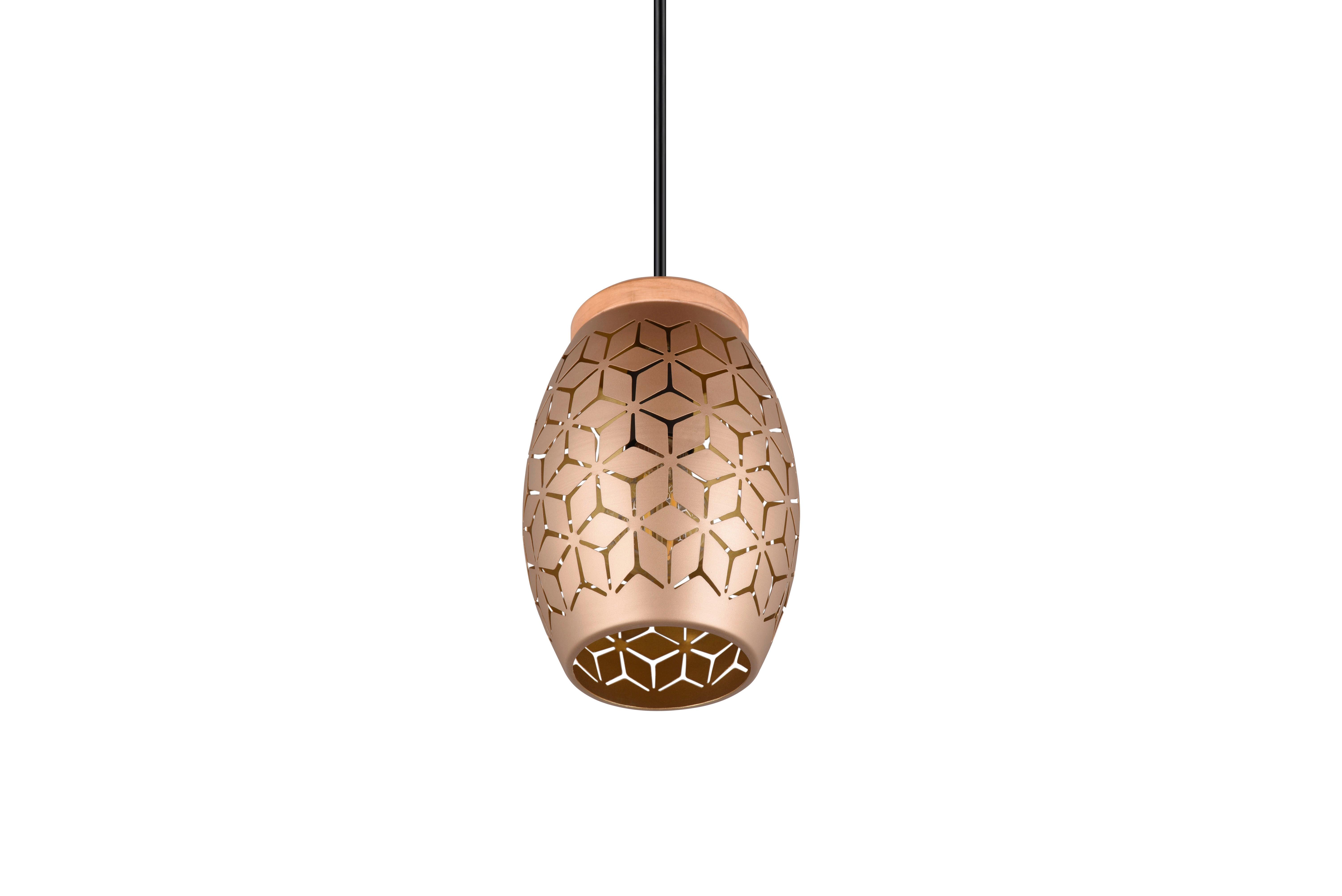 Pendelleuchte R31571065 Bidar - Bronzefarben, KONVENTIONELL, Holz/Metall (15/150cm)