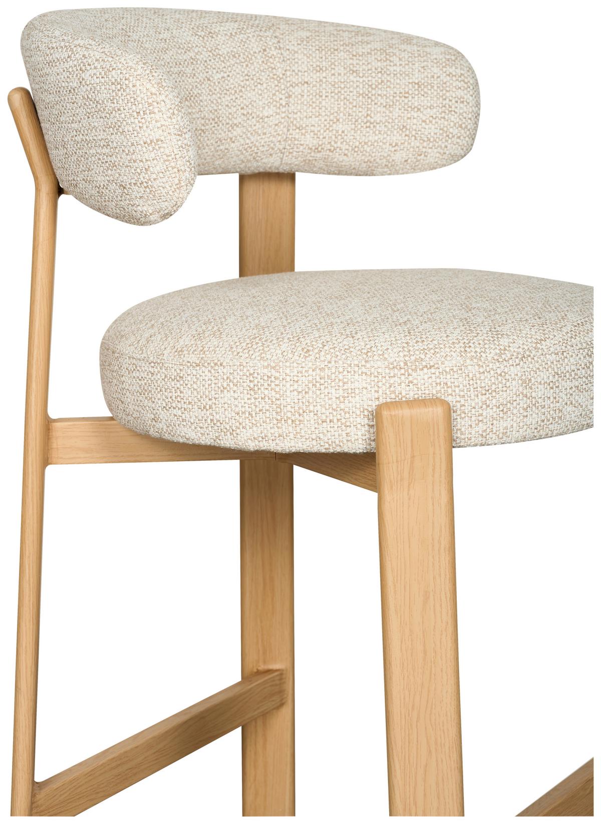 Barhocker Bilbao Eichefarben/Beige B: 52 cm - Eichefarben/Beige, MODERN, Textil/Metall (52/90,5/53,5cm) - Livetastic