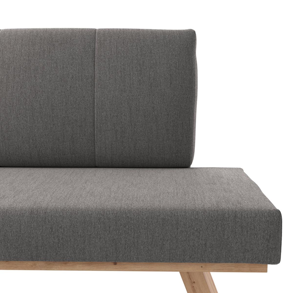 Eckbank Emma Ii Webstoff Grau, B: 150 Cm - Eichefarben/Grau, KONVENTIONELL, Holzwerkstoff/Textil (150/185cm)