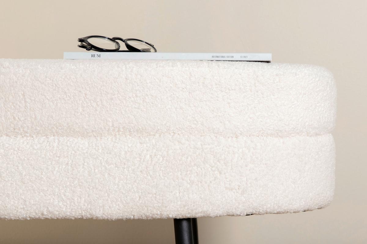 Hockerbank Otto - Schwarz/Weiß, Design, Textil/Metall (100/41/40cm) - Livetastic