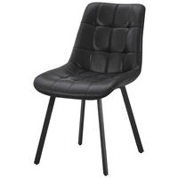 Vierfußstuhl Neva Schwarz B: 51 cm - Schwarz, MODERN, Leder/Metall (51/88/62cm) - Livetastic