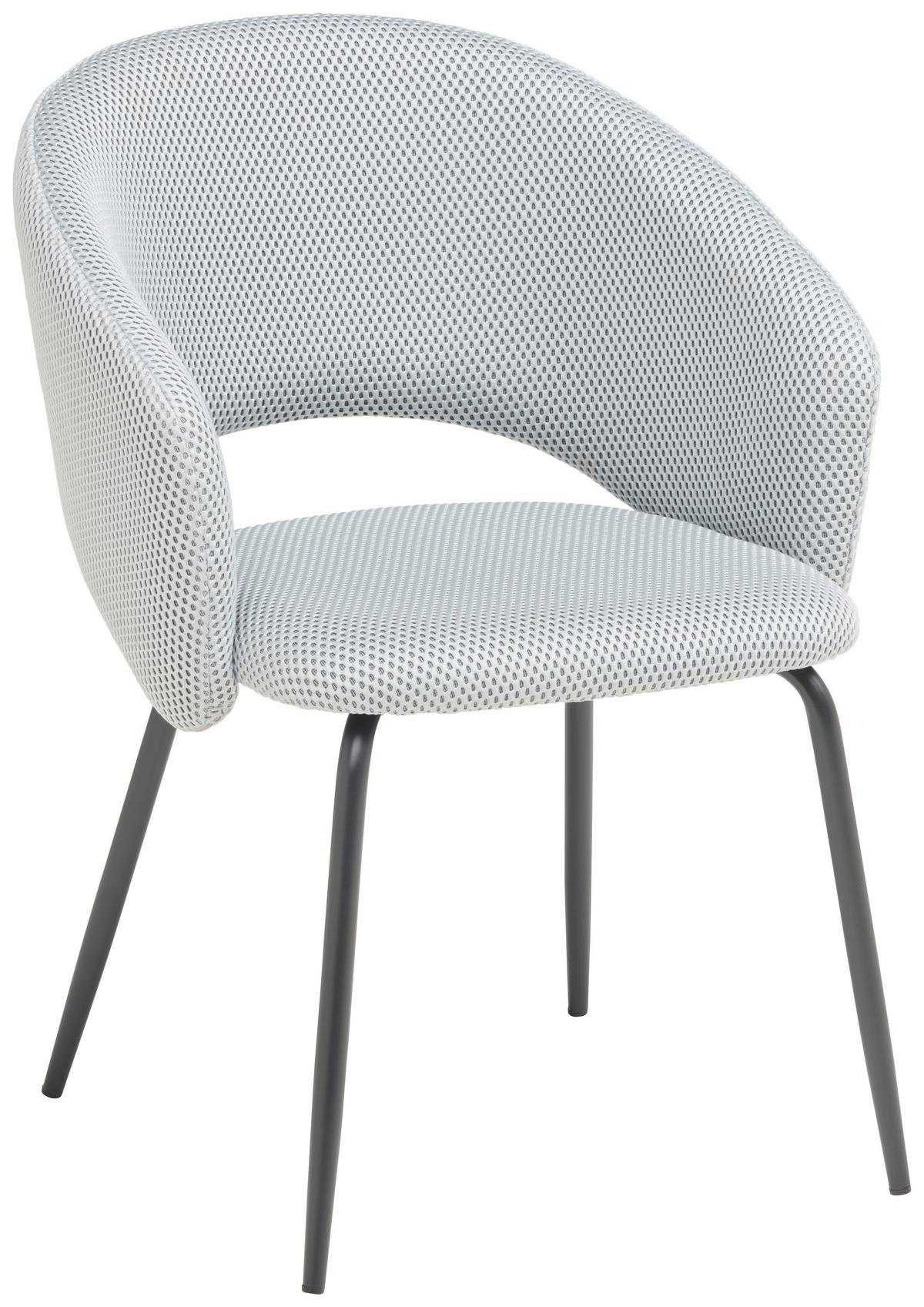 Armlehnstuhl Celine Textil Hellgrau B: 58 Cm - Hellgrau/Schwarz, MODERN, Textil/Metall (58/80/60cm) - MID.YOU