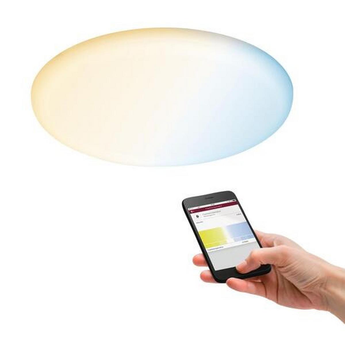 LED-Paneel Ø 21,5 cm mit Farbtemperaturwechsler - Weiß, Basics, Kunststoff (21,5cm) - Paulmann