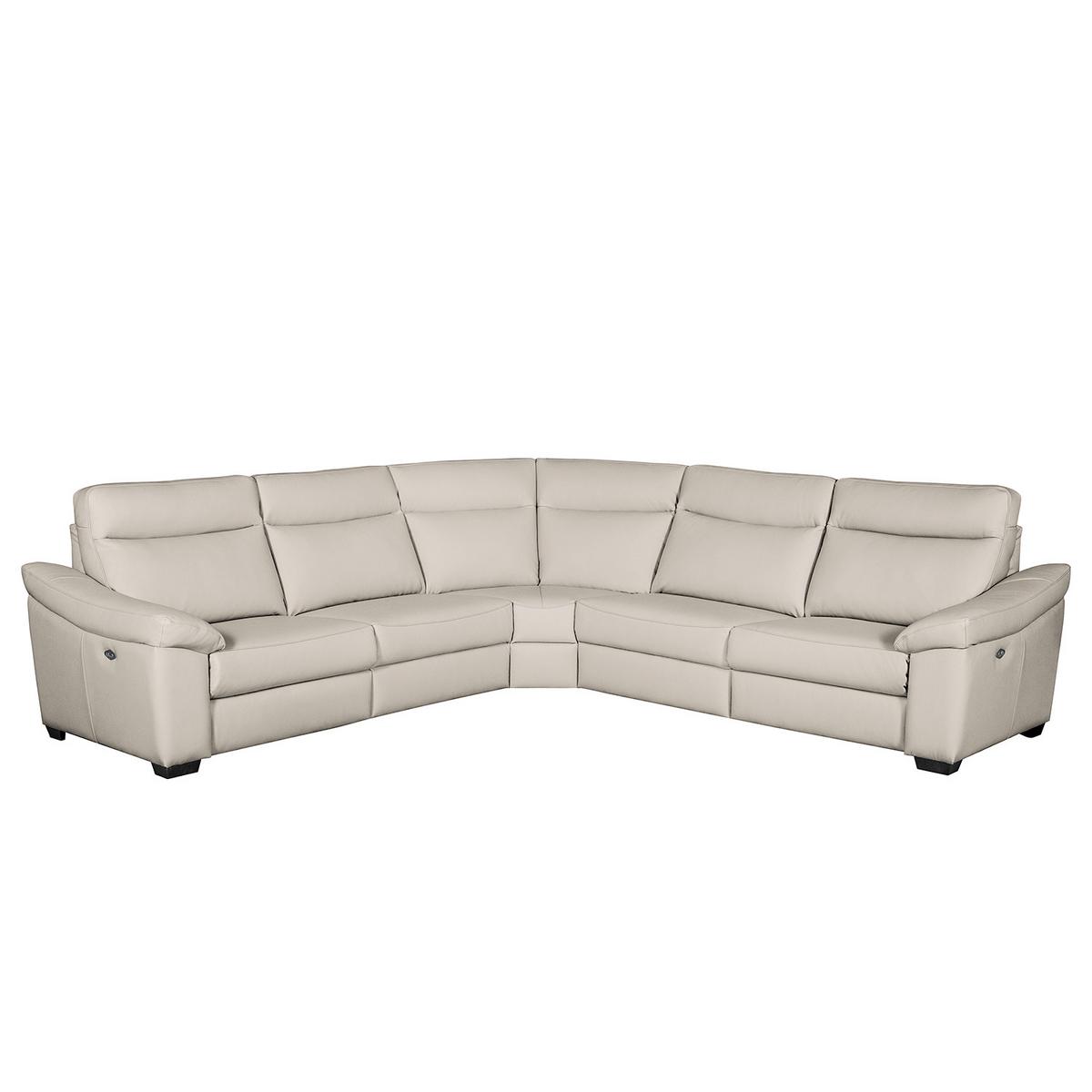Ecksofa Dakar Grau B: 299x299 cm - Schwarz/Grau, Design, Leder (299/299cm) - Livetastic
