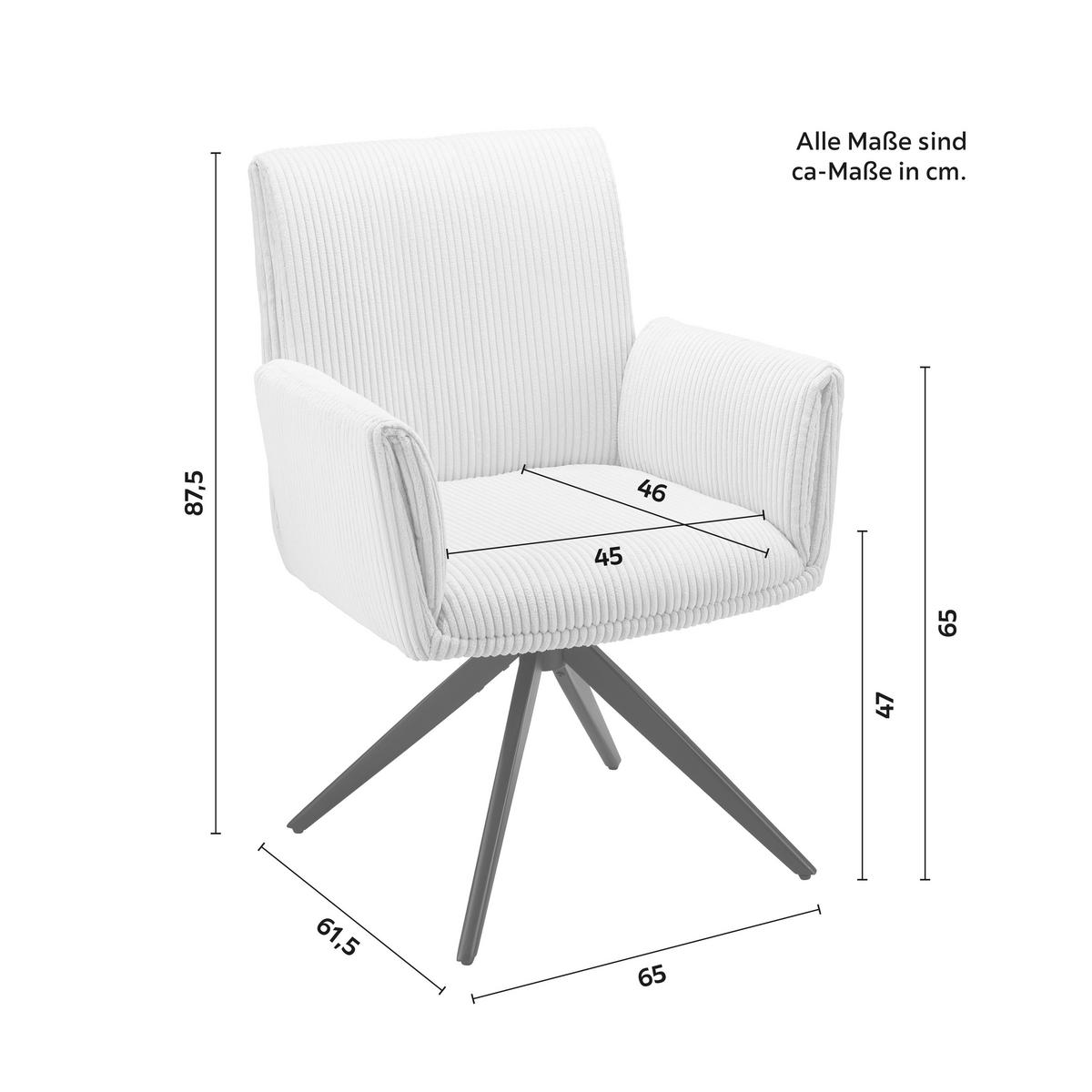 ŽIDLE S PODRUČKAMI ROSALIA - černá/béžová, Moderní, kov/dřevo (65/87,5/61,5cm) - Bessagi Home