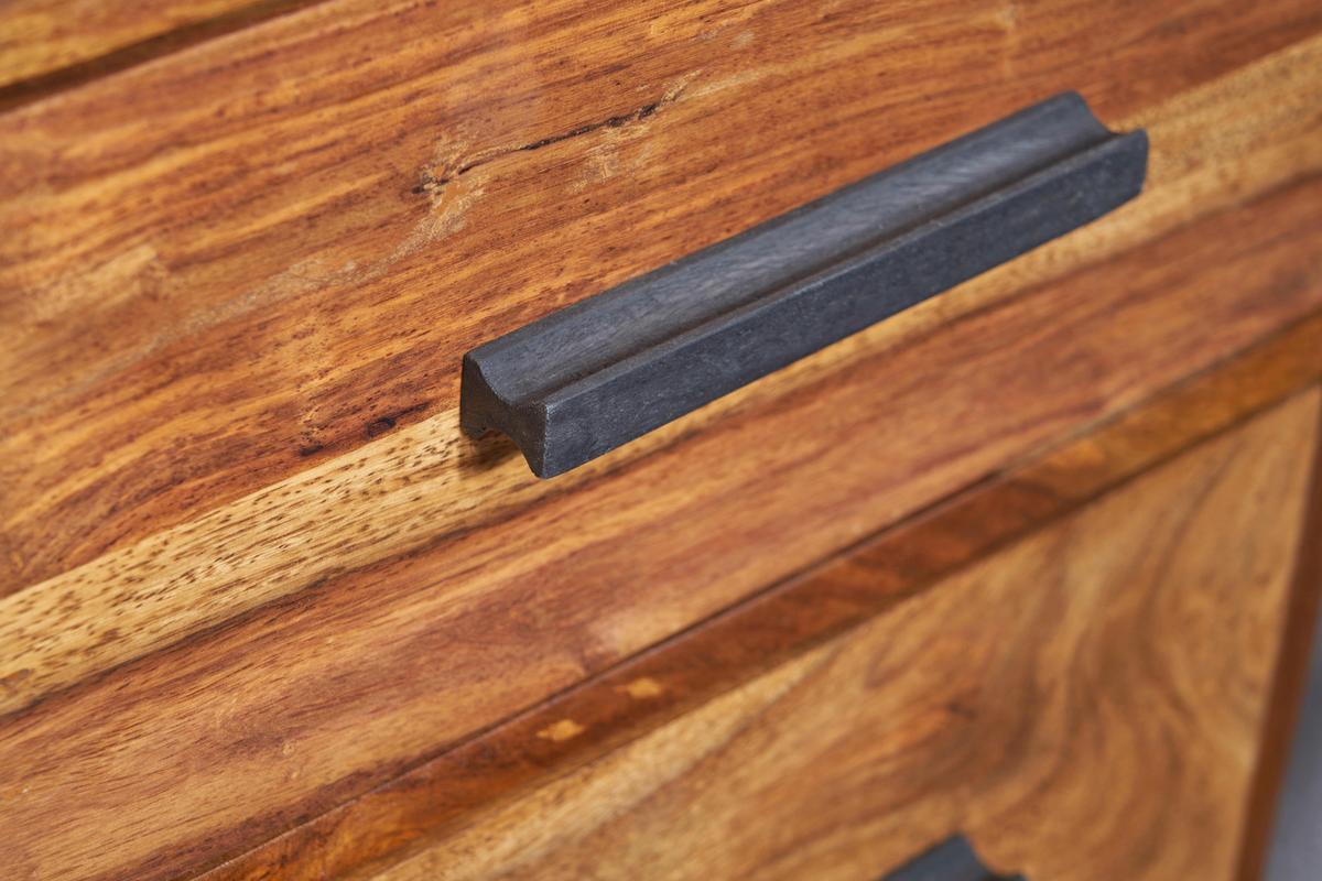 Nachttisch Sheeshamfarben B: 40 cm - Sheeshamfarben/Schwarz, Design, Holz/Metall (40/66/35cm) - MID.YOU
