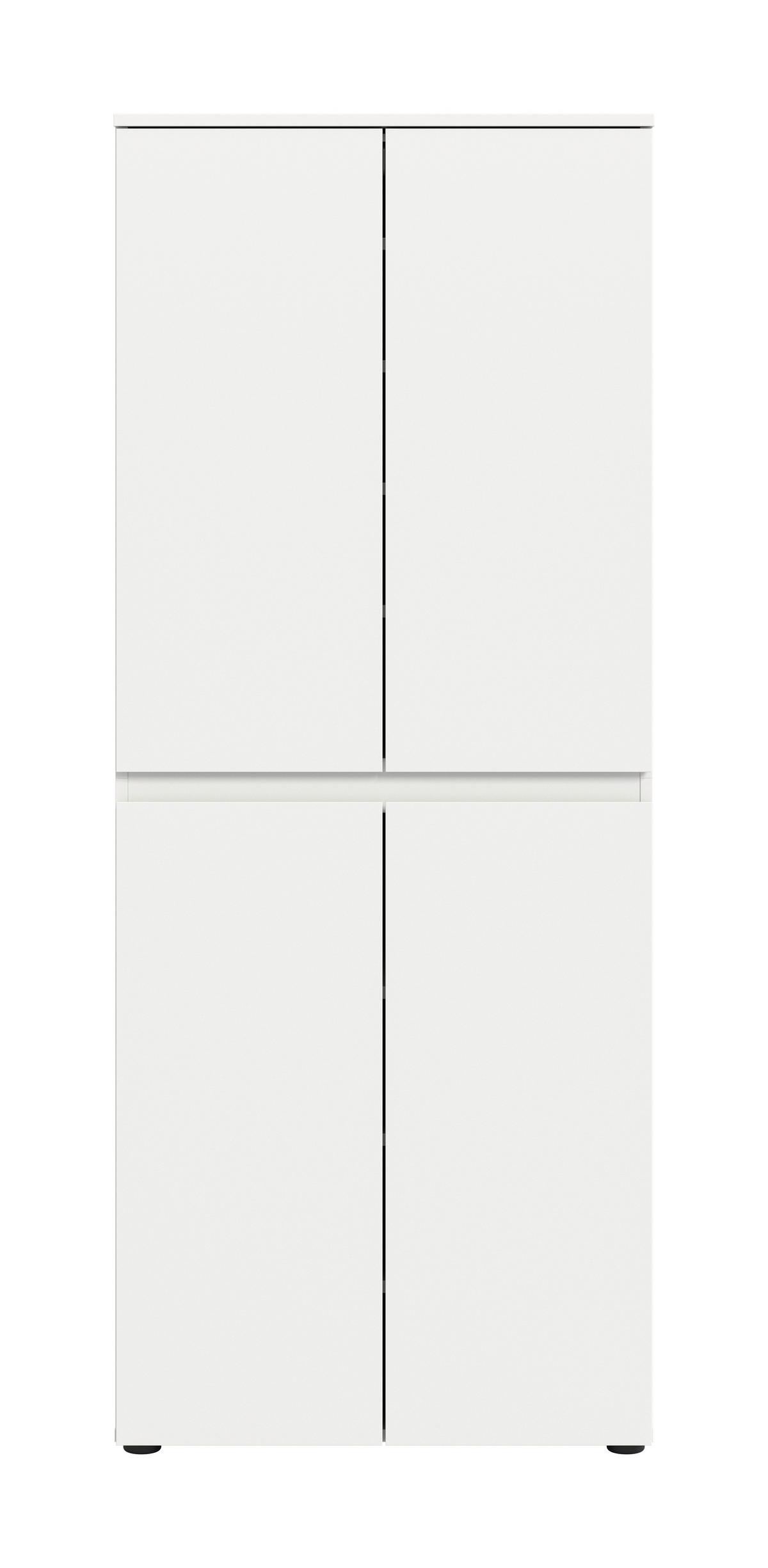 Garderobenschrank Scarpa, Weiß B: 70 Cm - Schwarz/Weiß, Design, Holzwerkstoff (70/175/37cm) - Livetastic