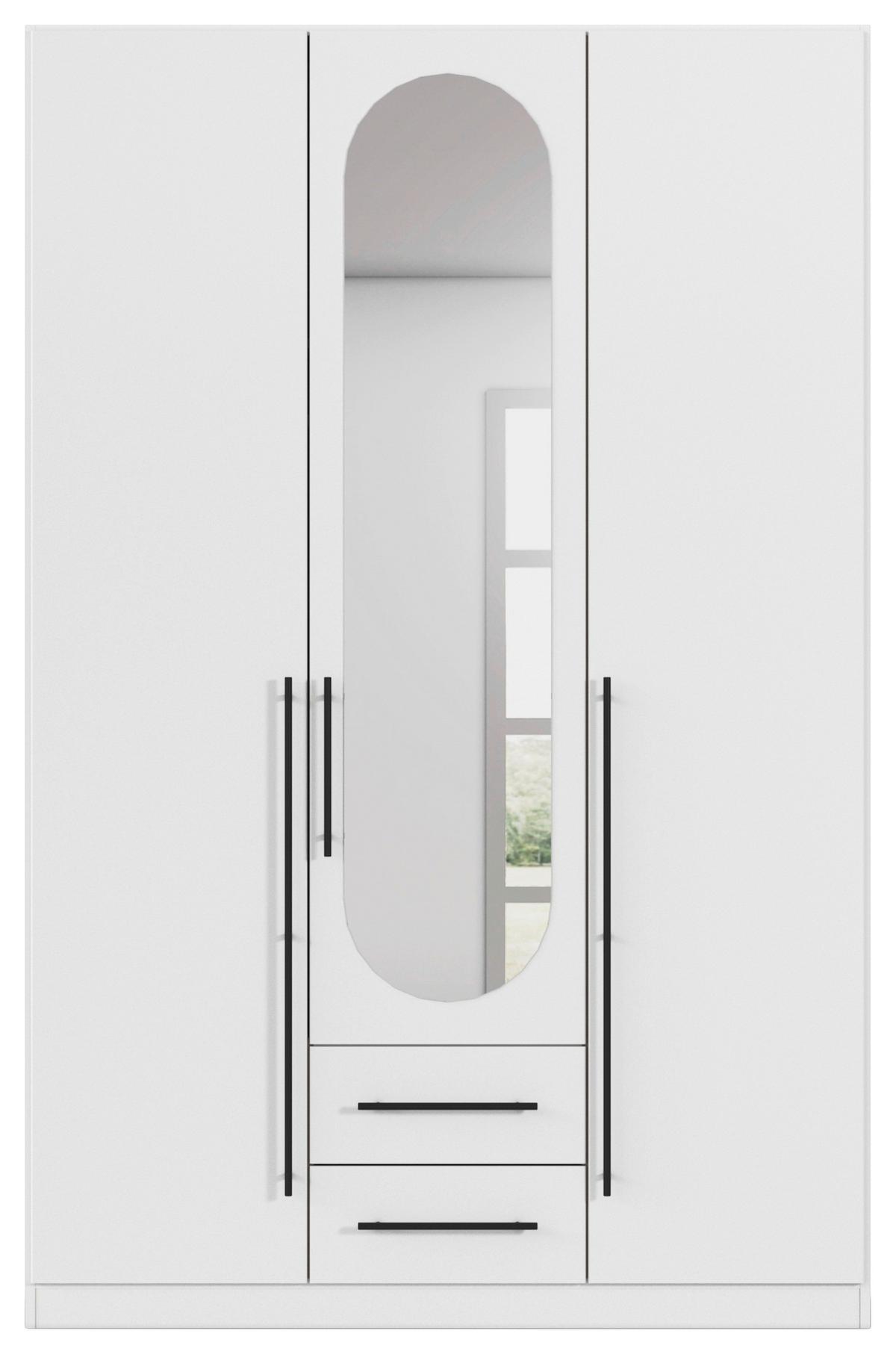 ŠATNÍ SKŘÍŇ S OTOČNÝMI DVEŘMI VELORA, šířka 136 cm - bílá/černá, Konvenční, kov/kompozitní dřevo (136/210/54cm) - Mömax