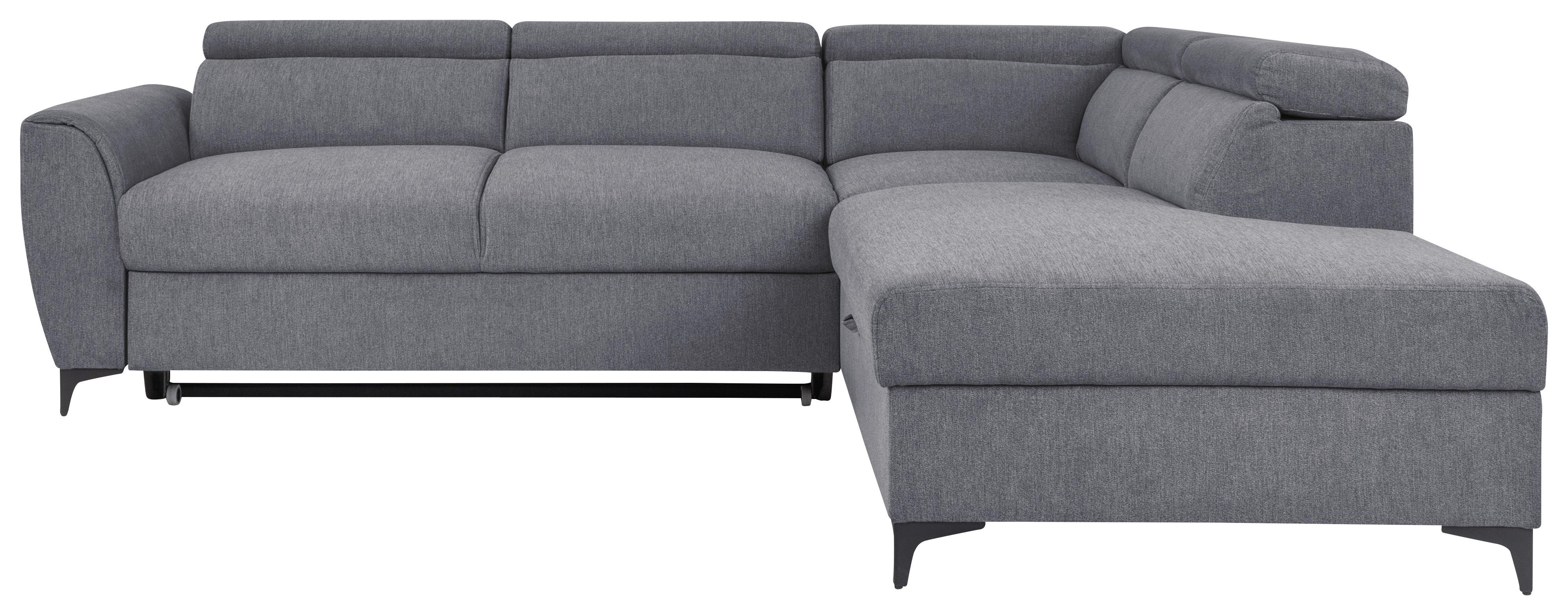 Ecksofa Lapis Dunkelgrau S: 255/217 cm - Dunkelgrau/Schwarz, KONVENTIONELL, Textil (255/217cm) - MID.YOU