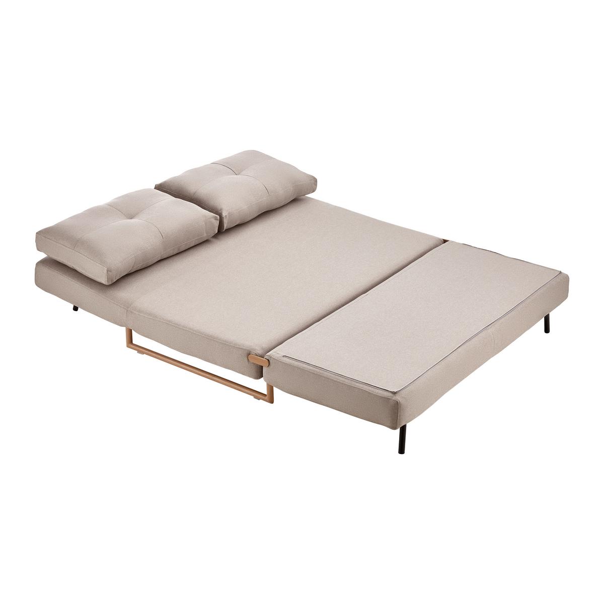 Rozkladacia pohovka MALIC béžová - farba duba/béžová, Modern, kov/textil (150/84/90cm) - Bessagi Home