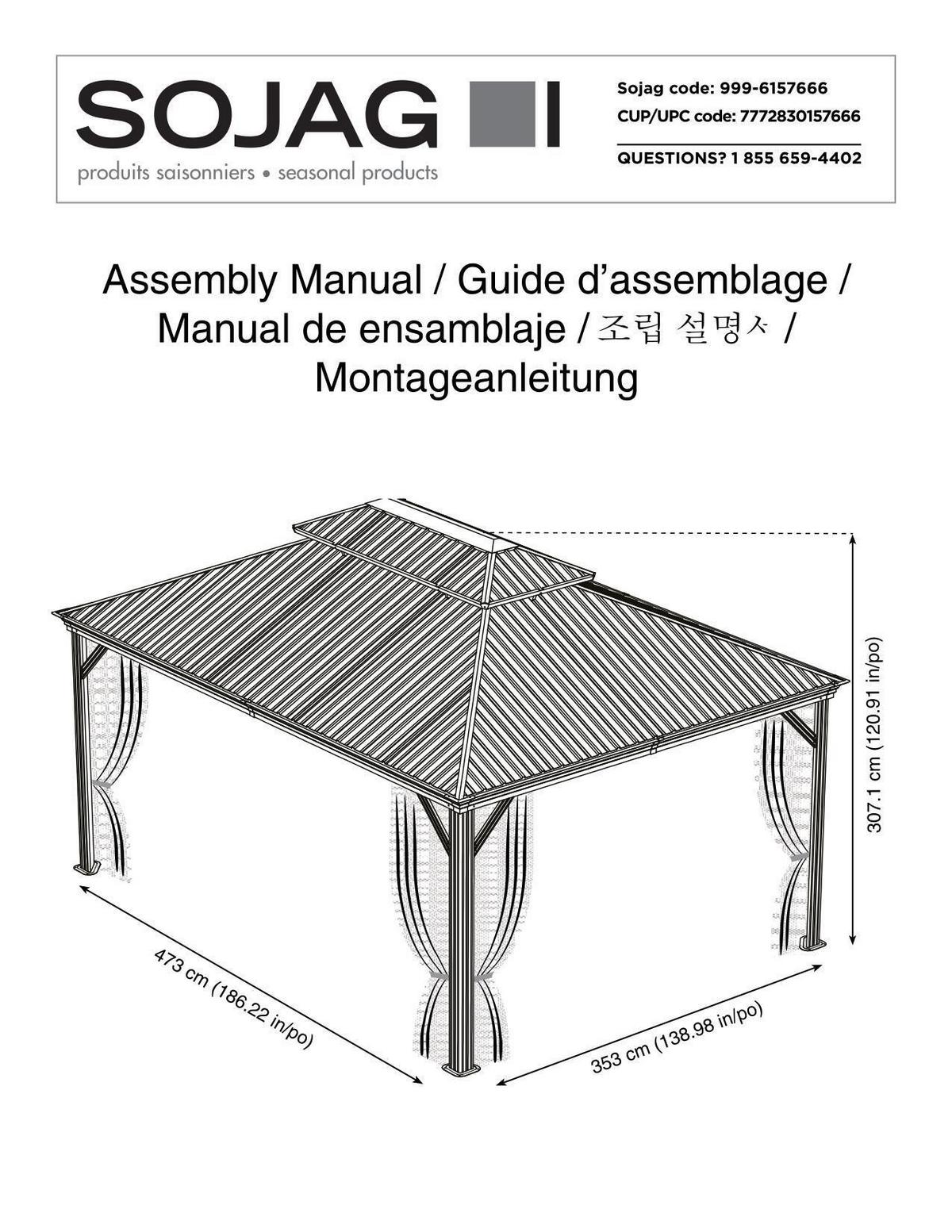Pavillon Messina 483x363 cm wetterfest Gartenpavillon - Champagner, Basics, Metall (483/307/363cm)
