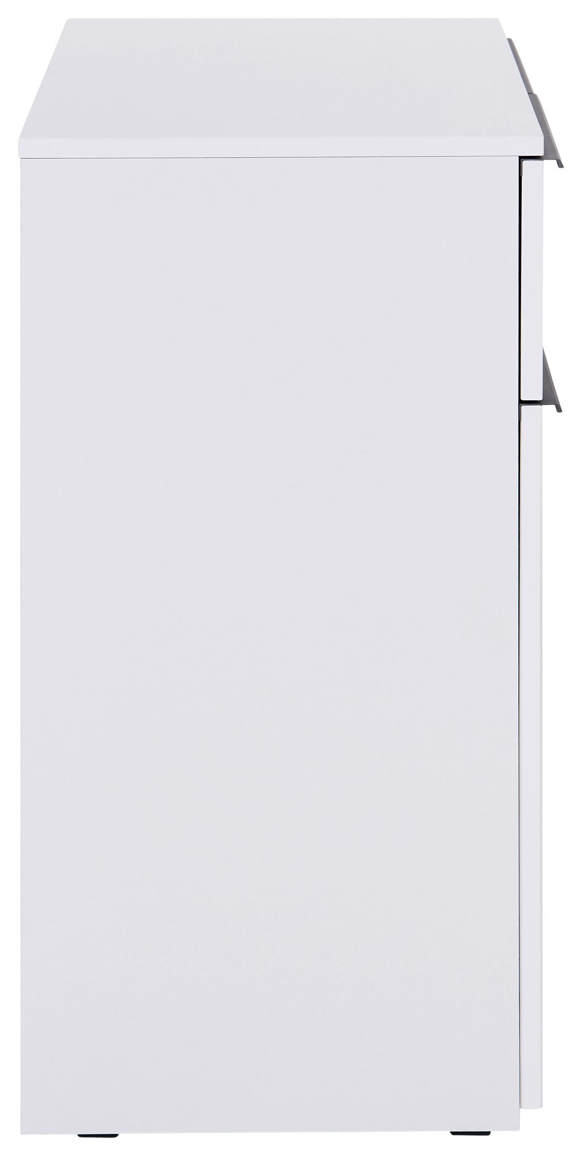 Kommode B: 90 cm Lucca, Weiß/Grau - Weiß, MODERN, Holzwerkstoff (90/88/44cm)