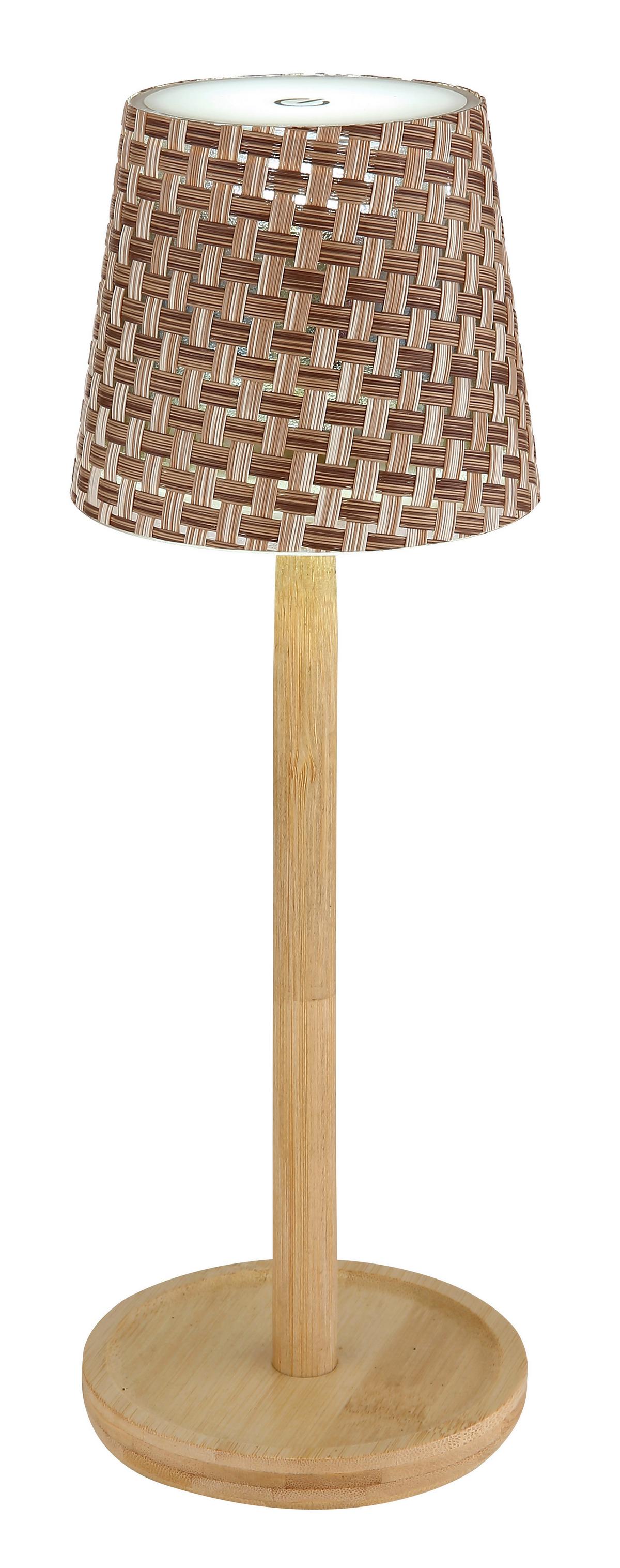 Akku-Tischleuchte 58438bas Rids für Flaschenhals - Opal/Naturfarben, Natur, Holz/Kunststoff (11/33cm) - Globo
