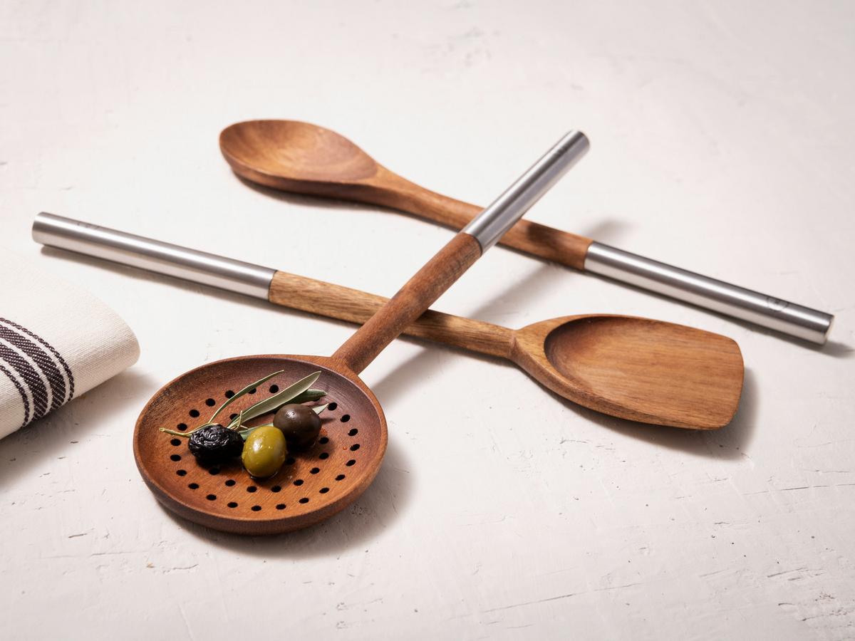 Küchenhelferset Kitchen Tool Akazie 3-teilig - Akaziefarben, Basics, Holz (36/20/2.8cm)