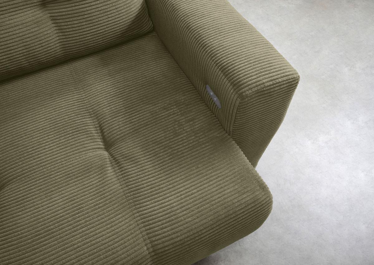 Ecksofa Restato Olivgrün S: 177x246 cm - Schwarz/Olivgrün, MODERN, Holz/Textil (177/246cm) - MID.YOU