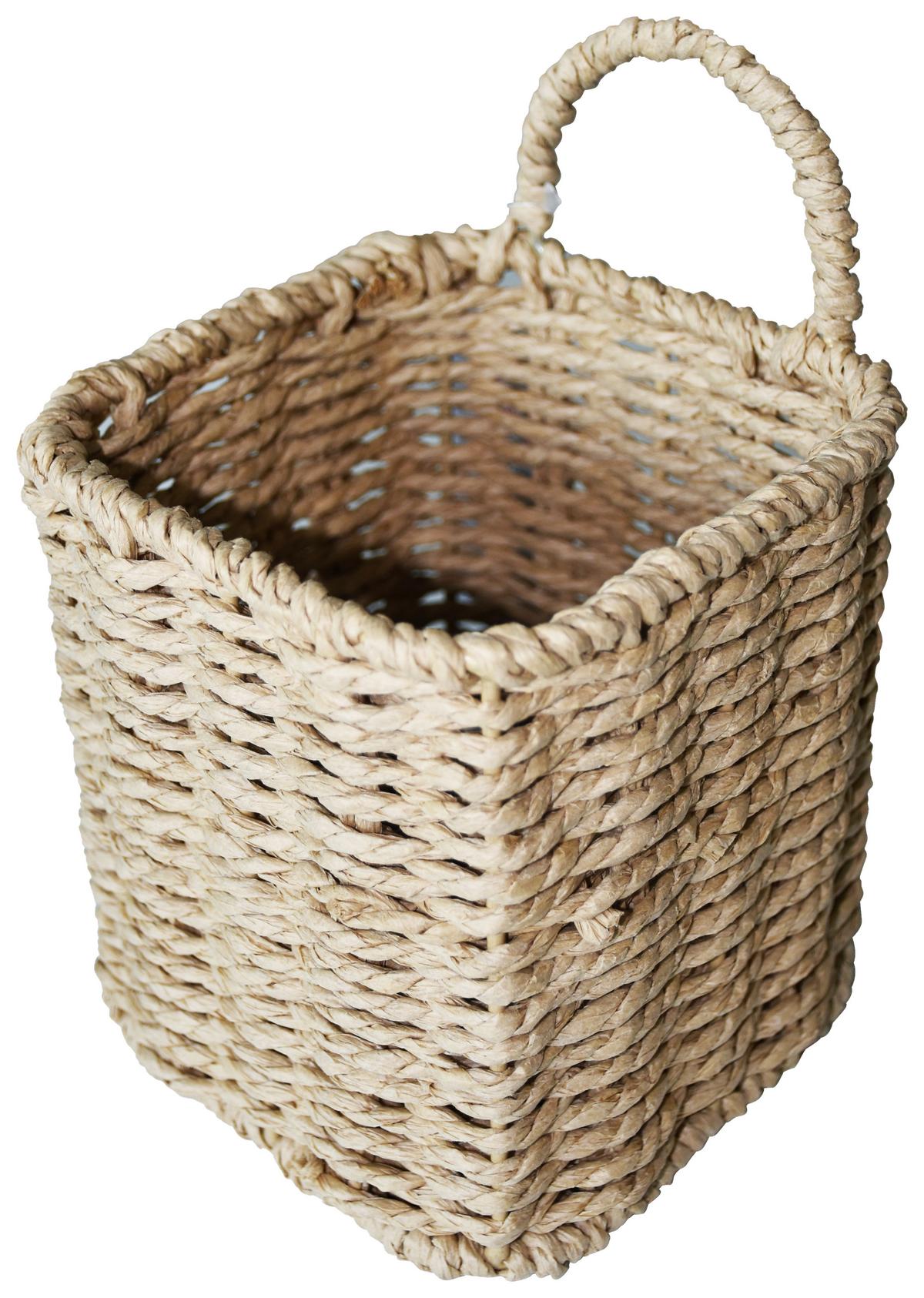 Koš Lilian, ca. 13/14 cm - přírodní barvy, Romantický / Rustikální, kov/papír (13/14cm) - Modern Living