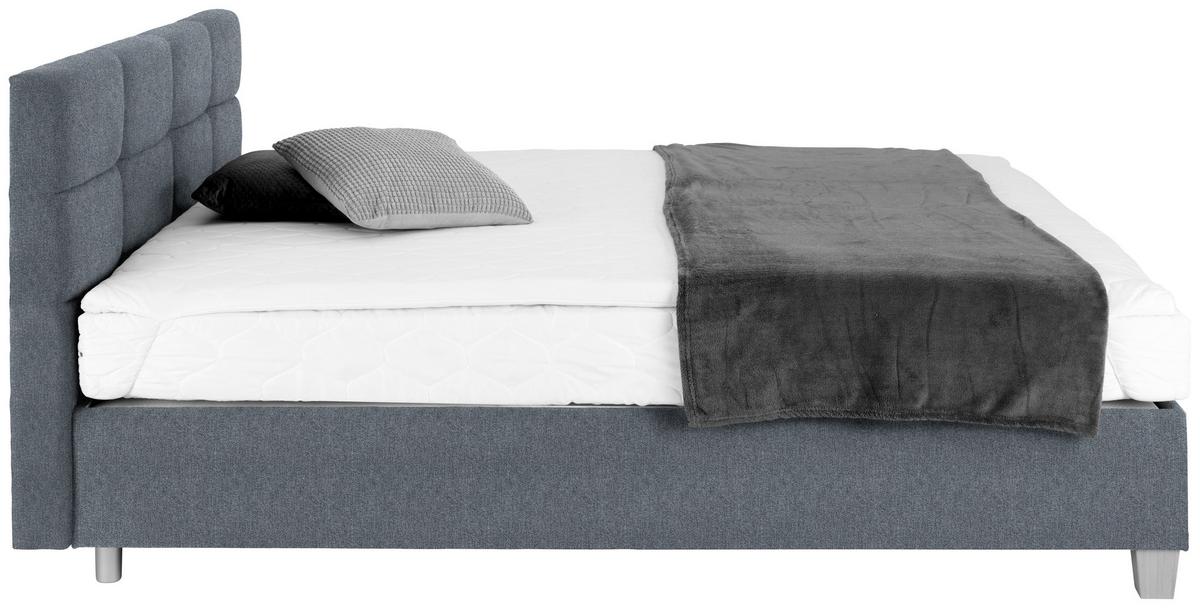 Polsterbett Mit Bettkasten 160x200 Bellagio Grau - Buchefarben/Weiß, KONVENTIONELL, Holz/Textil (160/200cm)