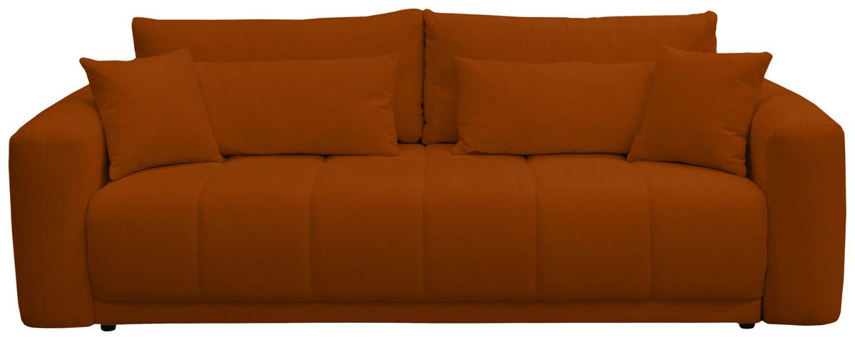Schlafsofa Supra, Orange B: 245 Cm - Schwarz/Orange, Design, Holz/Textil (245/90/117cm) - MID.YOU