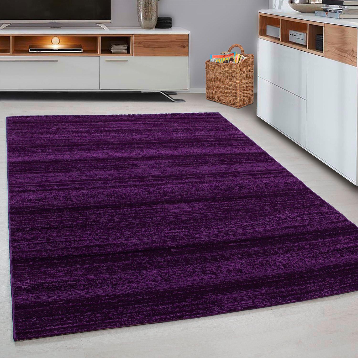 Teppich Läufer Lila/Schwarz Plus 80x300 cm - Lila/Schwarz, Design, Textil (80/300cm)