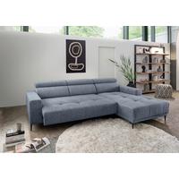 Ecksofa Intera, Hellblau S: 276x188 Cm - Schwarz/Hellblau, KONVENTIONELL, Textil (276/188cm) - Livetastic