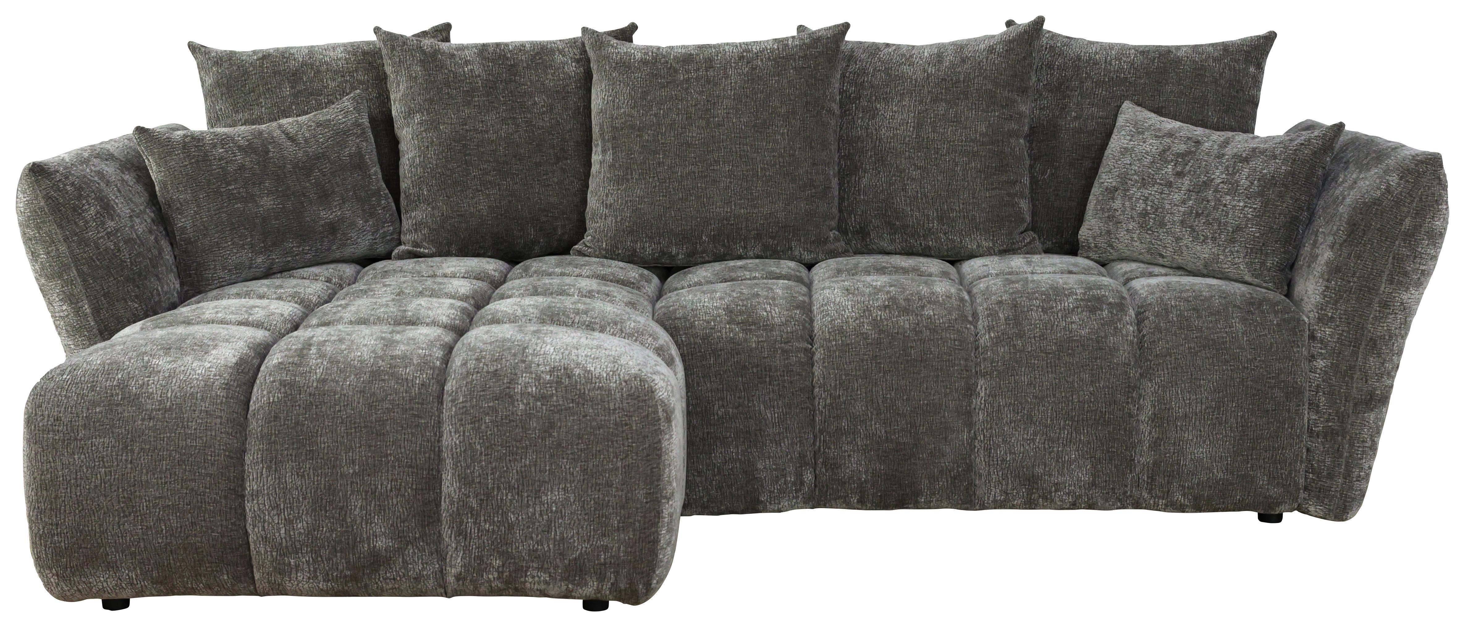 Univerzálna sedačka CAMMELLIO, tmavosivá ženilka, 7 vankúšov - čierna/tmavosivá, Modern, textil (296/75-95/189cm) - Mömax