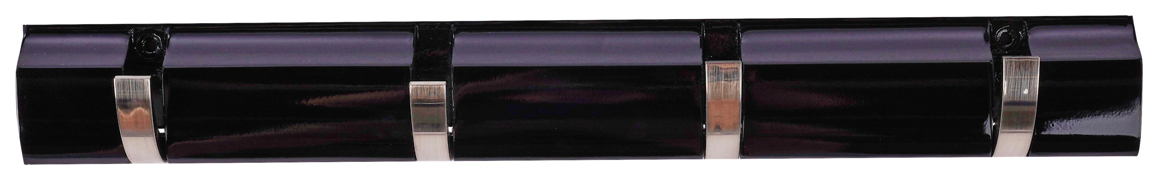 Akasztóléc Julia B992242-4 - Króm/Fekete, modern, Műanyag/Fa (45/5,8/2,5cm)