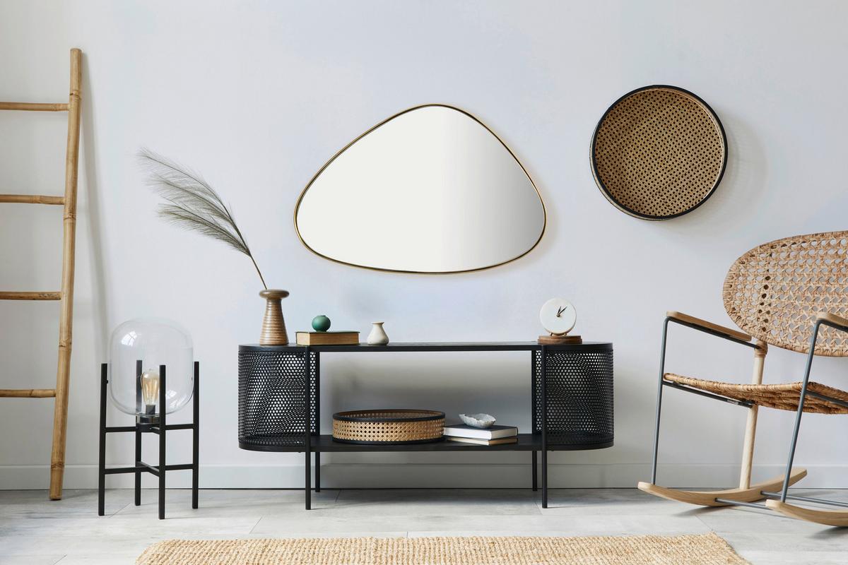 Wandspiegel Goldfarben B: 46 cm - Goldfarben, Design, Glas/Metall (46/70/2,5cm) - MID.YOU