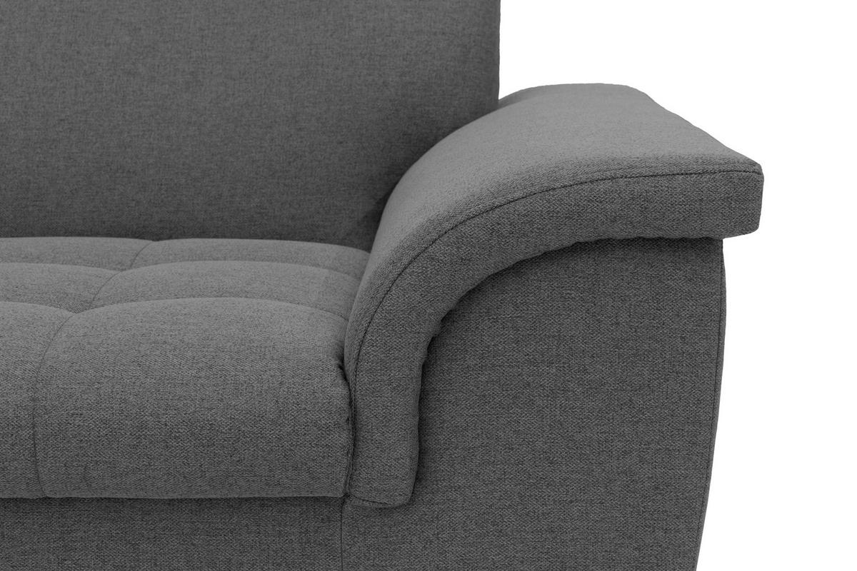 2-sitzer-sofa Mit Kopfteil Verstellbar Franzi Grau - Chromfarben/Dunkelgrau, KONVENTIONELL, Textil (210/81/105cm) - MID.YOU