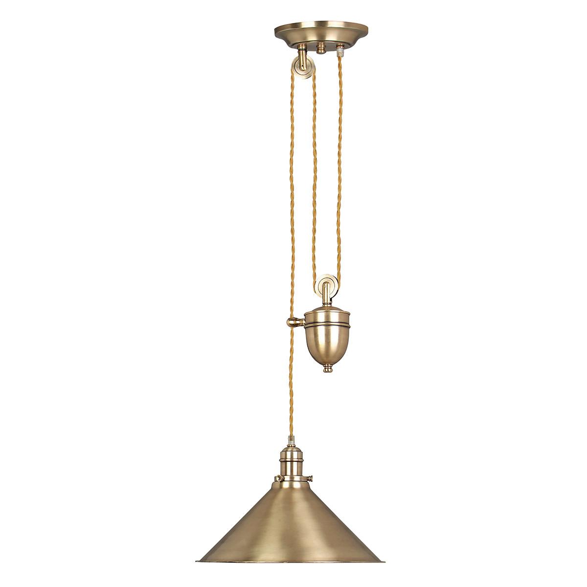 Hängeleuchte H: 96 Cm 1-Flammig Höhenverstellbar - Messingfarben, LIFESTYLE, Metall (37/96-180cm) - Elstead Lighting